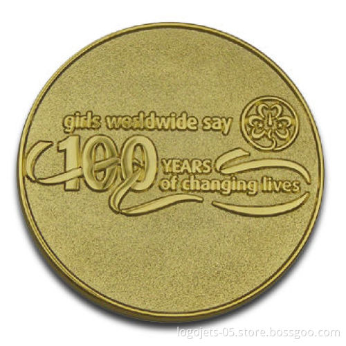 Commemoratory Die-struck Copper Coin with Offset Printed Logo and Diamond Cut Edge